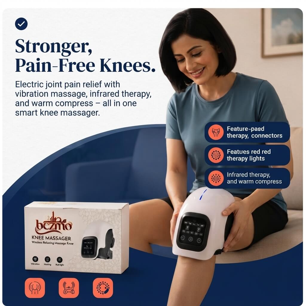 Cordless Knee Massager with Airbag Compression, Heat & Vibration Therapy