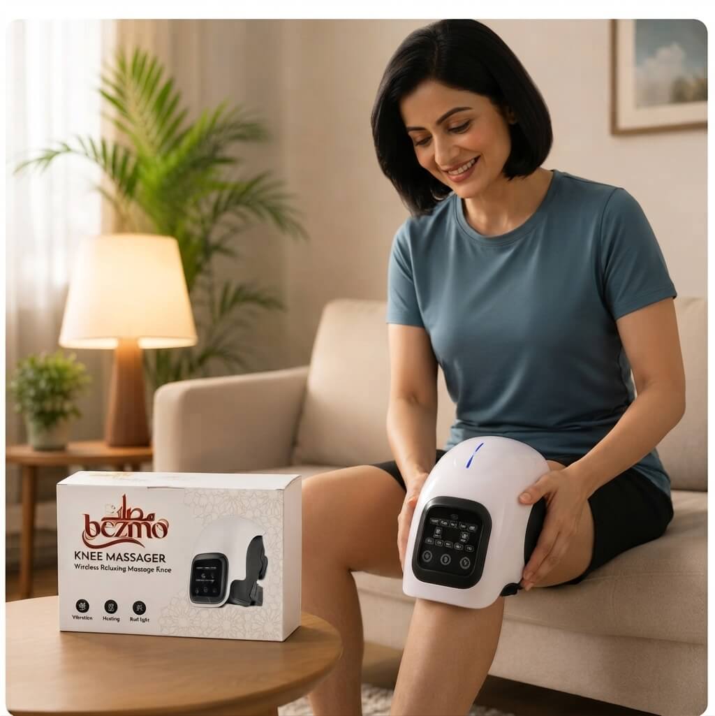 Cordless Knee Massager with Airbag Compression, Heat & Vibration Therapy
