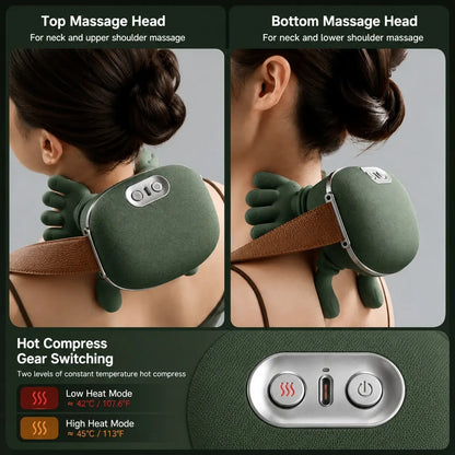 Portable, Bionic Heated Neck and Back Massager